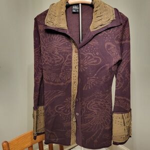 Covelo Silk Brown and Tan Cardian/Jacket
